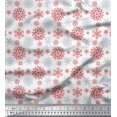 thumbnail image 1 of Soimoi Viscose Chiffon Fabric Snowflake Artistic Fabric Prints By Yard 42 Inch Wide, 1 of 3