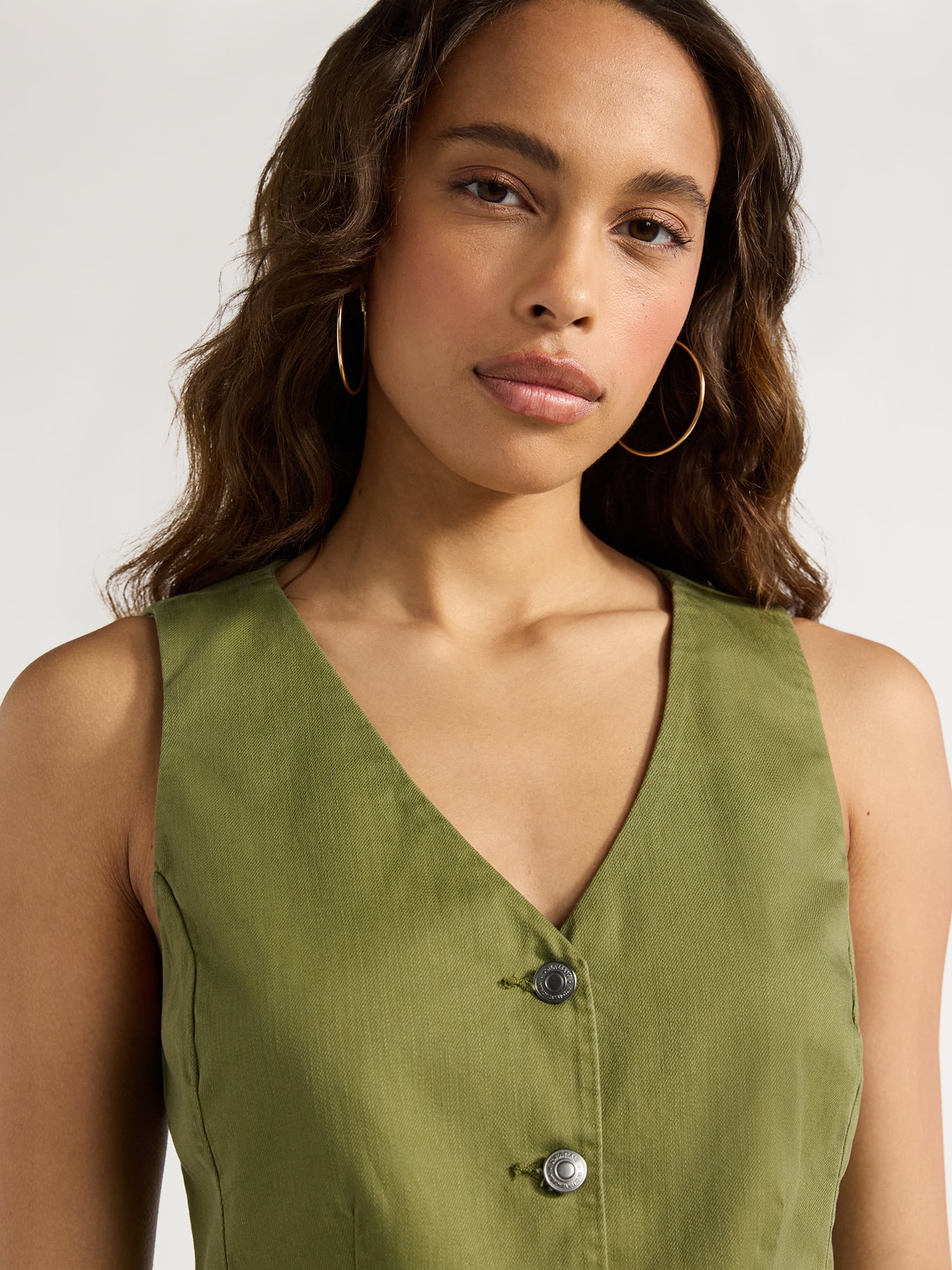 Sofia Jeans Women's Twill Vest, Sizes XS-XXXL