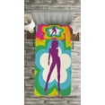 thumbnail image 3 of Ambesonne Psychedelic Quilted Bedspread Set 2 Pcs, Flower Woman Dance, Twin Size, Multicolor, 3 of 3