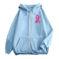 thumbnail image 5 of Shadoumai Womens Zip Up Hoodie Cancer Awareness Pullover Long Sleeve Casual Athletic Sweatshirt With Pocket Drawstring Fall Winter Jackets, 5 of 6