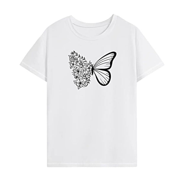Camiseta para mujer de verano Tops suave y simple cuello redondo camiseta básica para desplazamientos L