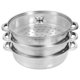 thumbnail image 1 of 1 Set Stainless Steel Steaming Pot 3-Tier Kitchen Cooking Steaming Pot Cookware, 1 of 4