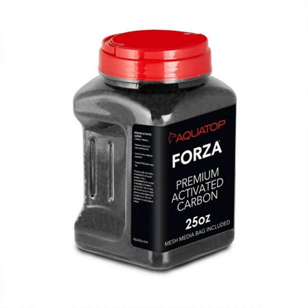 UPC: 0819603018110 | AQUATOP FORZA 25 Ounce Premium Activated Carbon with Reusable Mesh Media Bag PSAC-720G