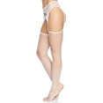 thumbnail image 4 of Industrial Net Stockings With Scalloped Trimmed Attached Garter Belt - One Size - White, 4 of 5
