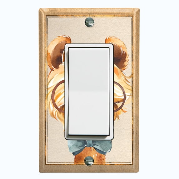 Metal Light Switch Plate Outlet Cover Nerdy Baby Llama Portrait LLA005