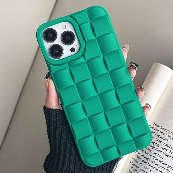 Compatible with iPhone 11 6.1 Case, 3D Laid Desgin Soft Silicone Phone Cover Shockproof Protective Bumper Corners Case for iPhone 11 6.1 inch Women and Girls - Blue Green