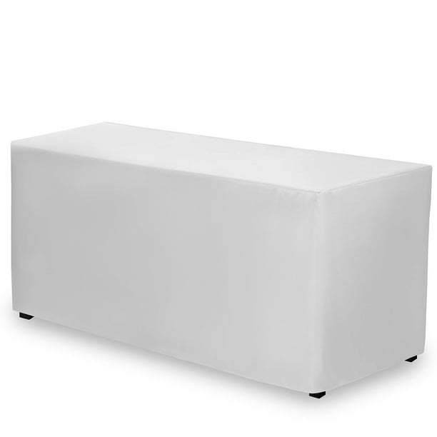 Mantel ajustado Gee Di Moda de 183 x 76 cm, blanco, para mesa de 6 pies