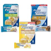 Pure Protein Bars, High Protein, Nutritious Snacks to Support Energy, Low Sugar, Gluten Free, Dessert Variety Pack, 1.76 oz, Pack of 18