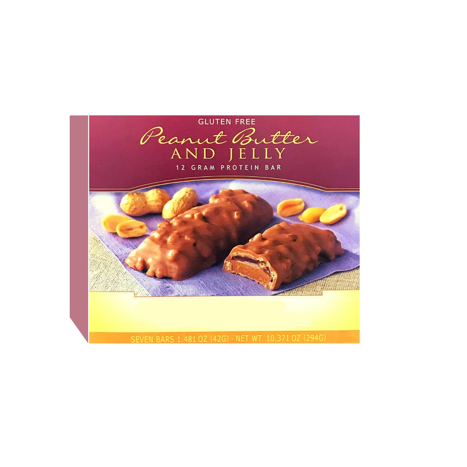 HealthyWise High Protein Peanut Butter and Jelly Diet Bars, Gluten Free, Low Cholesterol, Low