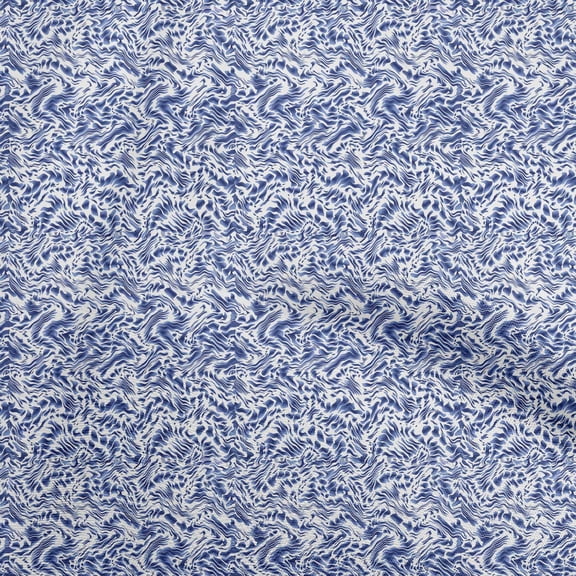 oneOone Polyester Spandex Medium Blue Fabric Block Dress Material Fabric Print Fabric By The Yard 56 Inch Wide-HG