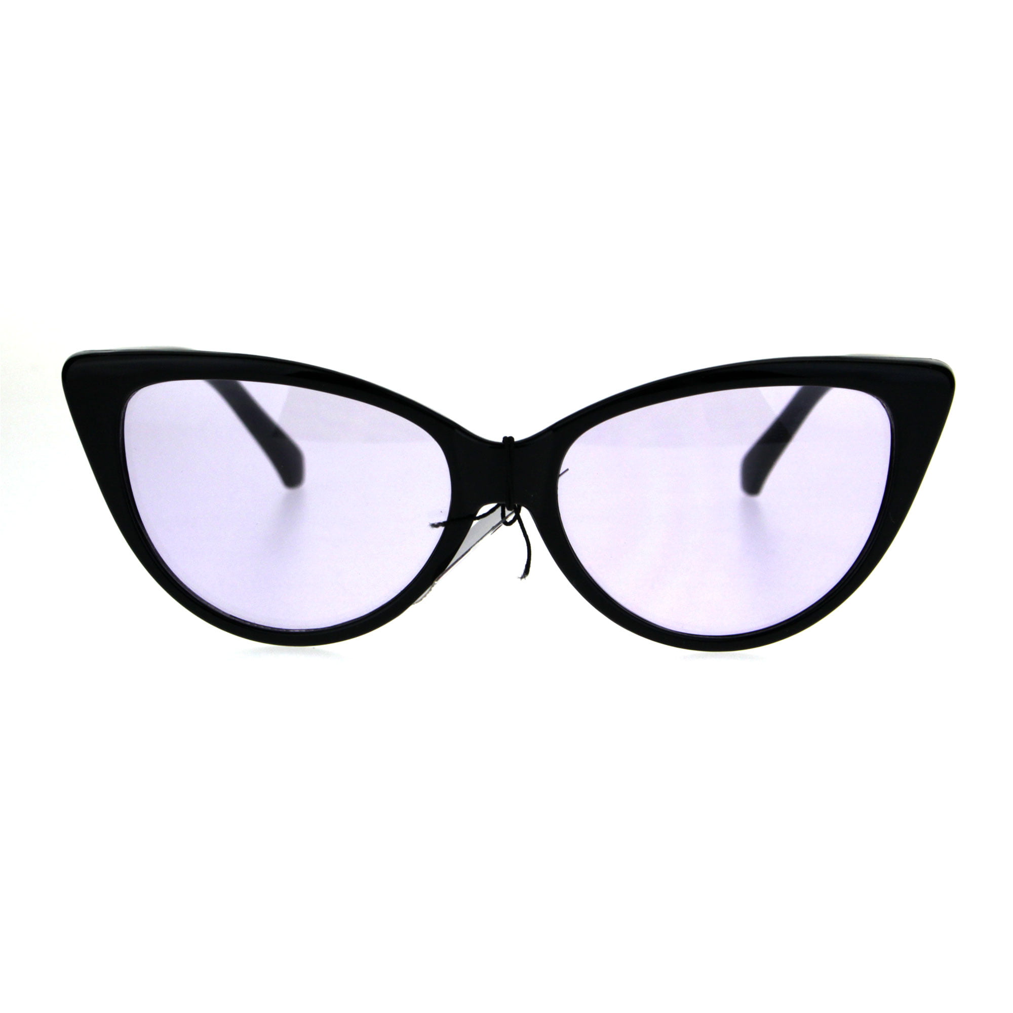 Sa106 Pop Color Lens Gothic Narrow Cat Eye Womens Black Sunglasses Purple