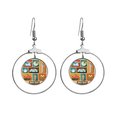 thumbnail image 1 of Hong Kong comida local y lugar Los pendientes cuelgan del aro de la joyería del círculo de la gota Unbranded M, 1 of 3