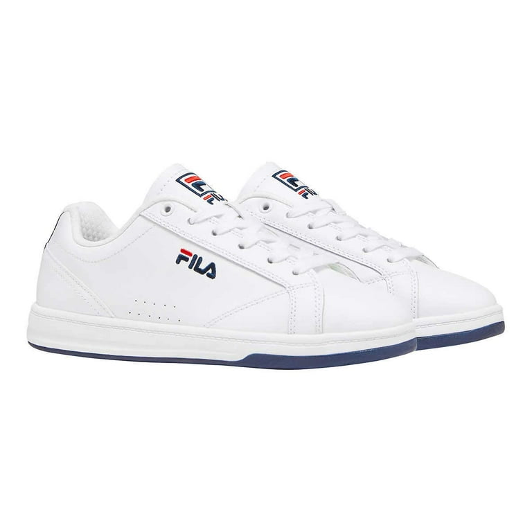 Fila Reunion Leather Top Court Shoe (White/Navy/Red) (White/Navy/ Red, 10) - Walmart.com