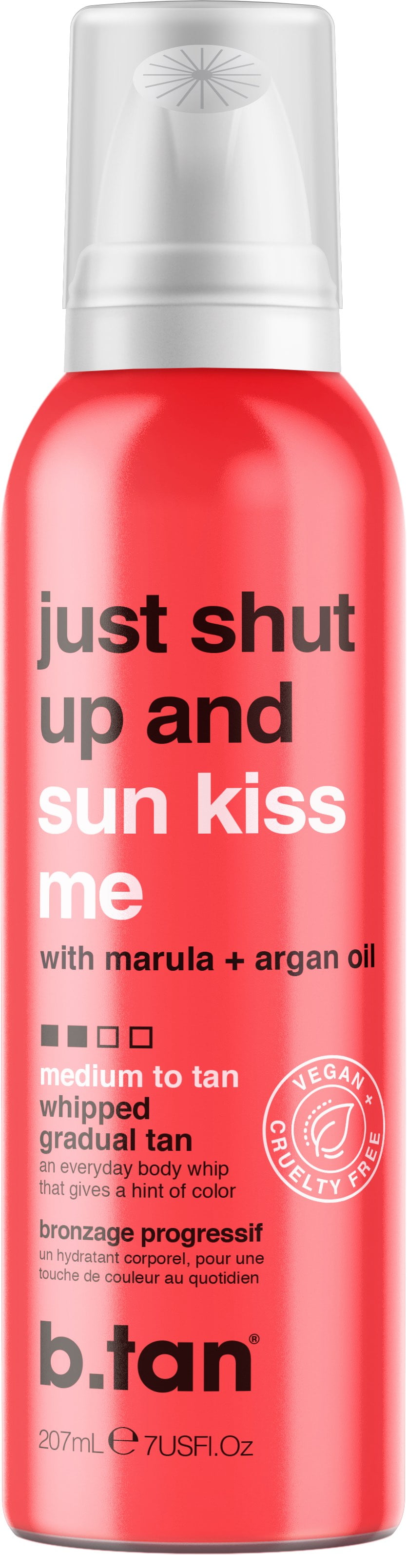 b.tan just shut up and sun kiss me whipped gradual tan with marula + argan oil 7 fl oz