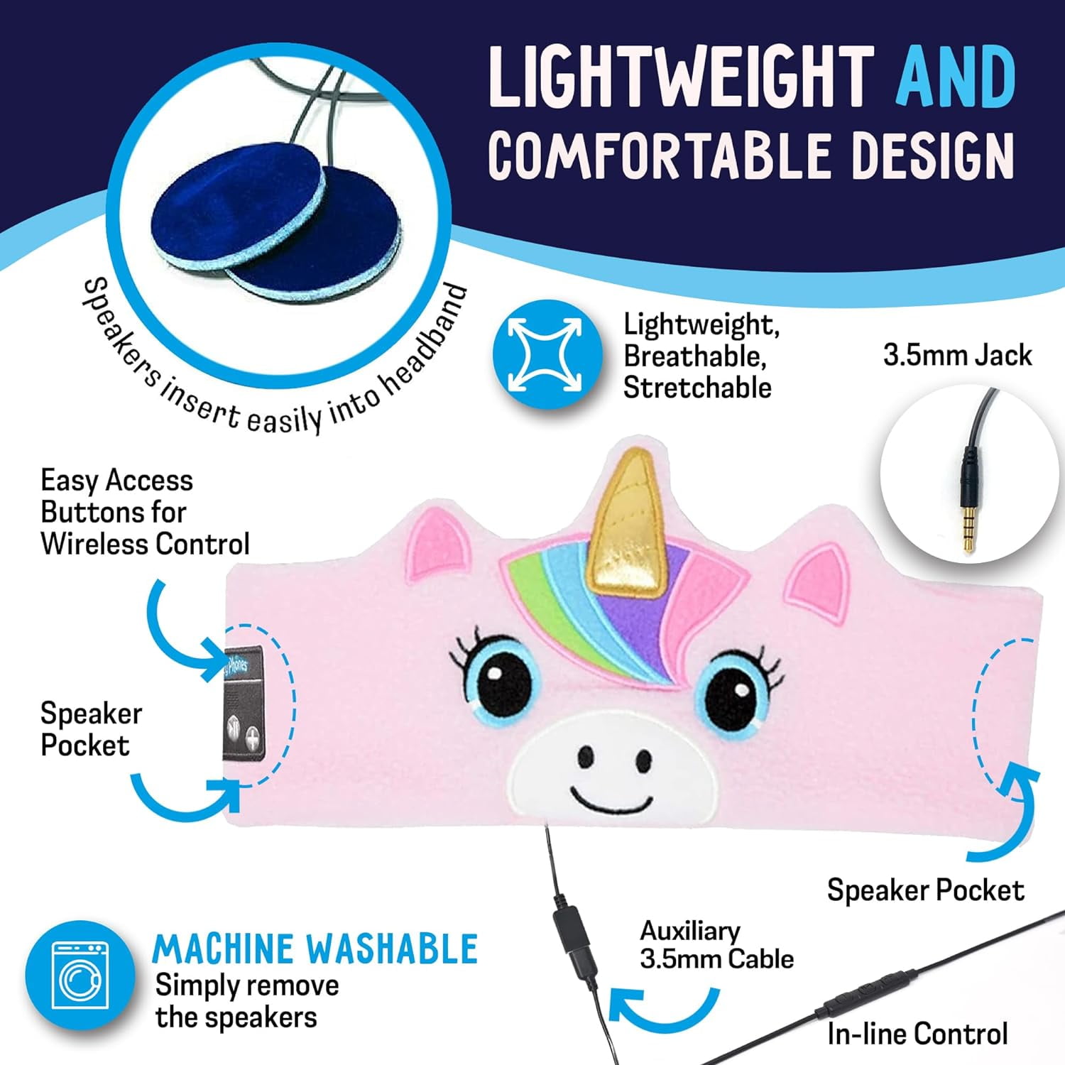 CozyPhones 3.0 Toddler Headphones Wireless and Wired with Volume Limiting, Perfect Toddler Earphones - Includes Wired Option and Travel Bag. Great for Girl or Boy, School, Home and Travel - Unicorn