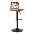 thumbnail image 6 of Folia Adjustable Bar Stool, Black Bar Stools, Bar Chairs, Swivel Bar Stools, Bar Stools Set of 2, Bar Stools for Kitchen Counter (Walnut Wood, Orange Fabric), 6 of 6