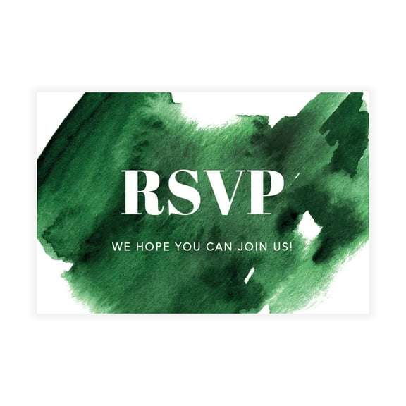 Koyal Wholesale 56-Pk RSVP Postcards for Wedding Emerald Green Watercolor Cardstock Response Reply Cards, "4 x 6"