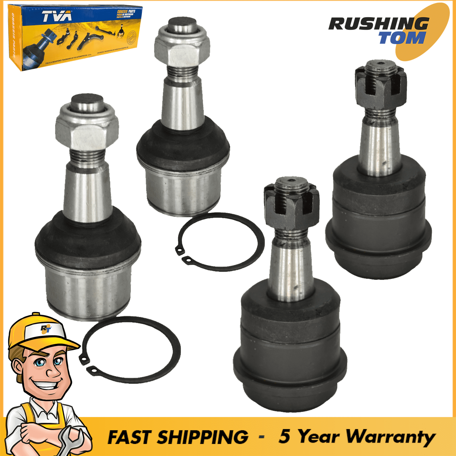 4Pc Kit Front Upper & Lower Ball Joint for 20002002 Dodge RAM 2500