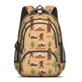 thumbnail image 2 of Bigfoot and Mountain Brown Pattern Backpack for School, Cute School Bag with Adjustable Shoulder Straps and Padded Back, 16.9"x12.6"x5.9", 2 of 5