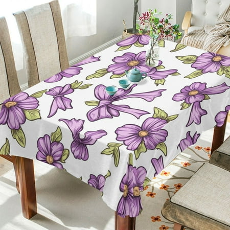 

WOBOGO Lavender Flowers Pattern Square Tablecloth 54×54in Polyester Fabric Tablecloth Washable Dust Resistant Wrinkle Resistant