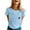 Blue, variant on Womens T Shirts Spring Summer Bees Printed Short Sleeve Crew Neck T Shirt Womens Tees Black L