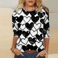 thumbnail image 4 of Ruimatai Women's Casual 3/4 Sleeve Round Neck Top Blouse Soft Stretch Comfortable Everyday Wear Fashion Shirt, 4 of 8