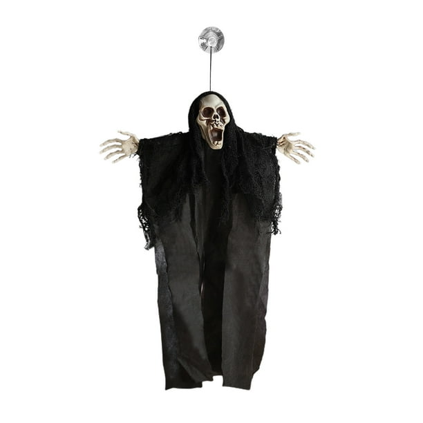 Scary Halloween Decorations Halloween Colgando Pequeños Esqueletos de Prop de Halloween de Tamaño Real con Succiones, Usados para Colgar Decoraciones Fuera de las Decoraciones de Halloween