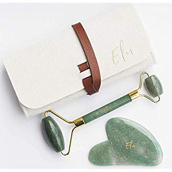 Jade Face Roller & Gua Sha - Face Massager for Wrinkles ...
