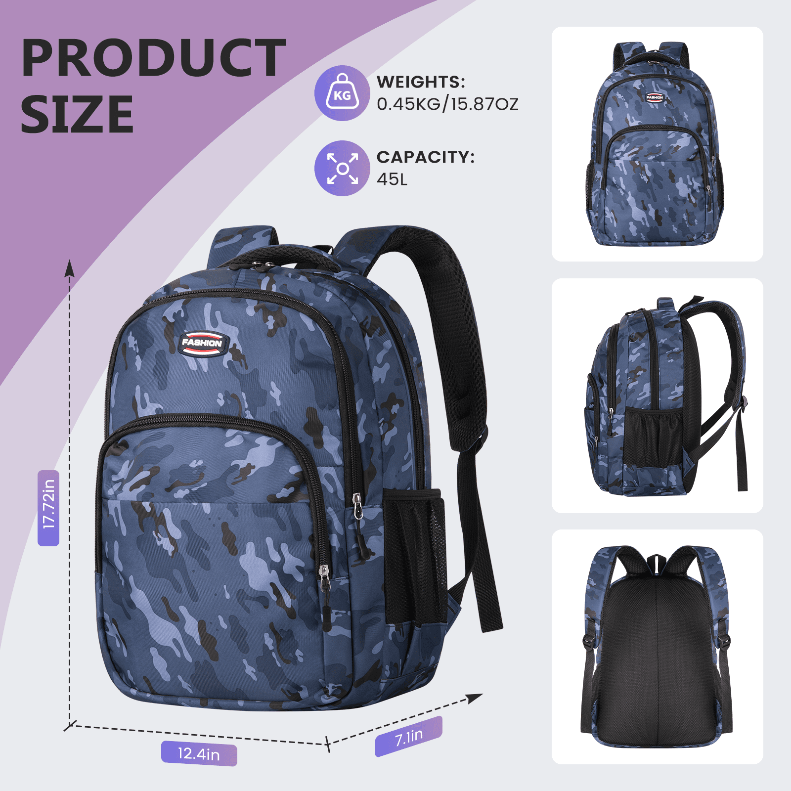 Backpack for Work, College, and Travel, Water Resistant Bookbag, Backpack for / & / with Adjustable Padded Mesh Straps, Geometric Print Backpack for / / College Bag Bookbags
