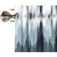 thumbnail image 5 of Foggy Forest Valance Curtain, Green Coniferous Tree Silhouette Mist Landscape Windows Curtain Valance for Kitchen Dining Room Canteens Home Decor, One Panel 54x18in, 5 of 6