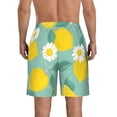 thumbnail image 3 of Kll Lemons Chamomile Flowers And Leaves Men'S Casual Summer Beach Shorts Hawaiian Shorts With Pockets-Medium, 3 of 9