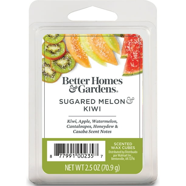 Sugared Melon Kiwi Scented Wax Melts, Better Homes & Gardens, 2.5 oz (1