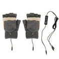 thumbnail image 6 of ShomPort USB Heated Gloves for Womens Knitted Convertible Lined Fingerless Thermal Gloves with Mittens Cover Cap, 6 of 8