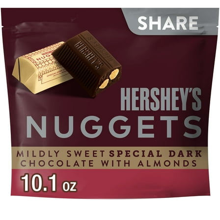 Hershey's Nuggets SPECIAL DARK Chocolate with Almonds Candy, Share Pack 10.1 oz