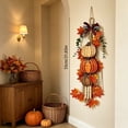 thumbnail image 2 of Rustic Wooden Pumpkin Door Hanging without Warm LED Lights, Rustic White Pumpkin Hanging Swag, Fall Decor Gift, Glowing Wreath, 2 of 8