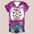 thumbnail image 3 of Camisas Navideñas Para Mujer Con Estampado Casual de Manga Corta Suelta Con Cuello en V Odeerbi  ODB202490, 3 of 5