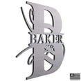 thumbnail image 2 of JASS GRAPHIX Baker 12" Brushed Aluminum Monogrammed Sign Door Wall Decor Last Name Signs for Home, 2 of 6