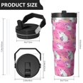 thumbnail image 4 of Modern 30oz Handheld Travel Tumbler with Handle – Double Wall Stainless Steel Insulated Cup, Flip Straw Lid, Leak-Proof & BPA-Free for Hot and Cold Drinks – Durable Coffee & Juice Mug White, 4 of 7