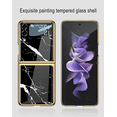 thumbnail image 2 of For Galaxy Z Flip3 5G Case, Slim Scratch Resistant Painted Tempered Glass Case Compatible with Samsung Galaxy Z Flip3 5G（Red）, 2 of 5