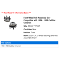 thumbnail image 2 of Front Wheel Hub Assembly Set - Compatible with 1984 - 1988 Cadillac Cimarron 1985 1986 1987, 2 of 2