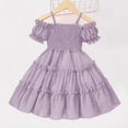 thumbnail image 4 of GaThRRgYP Toddler Girl Clothes Sales Kids Baby Girls Sleeveless Doll Collar Vest Dress Princess Dress,Girls'Summer New Sleeveless Ruffled Round-Neck Mesh Princess Bow Skirt Purple 1-8 Years, 4 of 7
