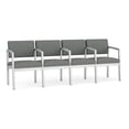 thumbnail image 1 of Lenox Steel Reception Waiting 4 Seats Chair / Silver Steel / Light Gray, 1 of 5