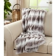 thumbnail image 3 of Saro Lifestyle Animal Print Design Faux Fur Throw Blanket Grey 50" x 60", 3 of 5