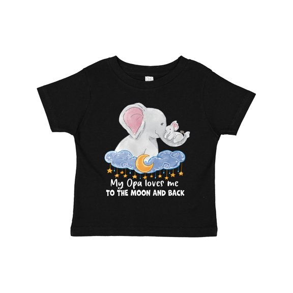 Inktastic My Opa Loves me to the Moon and Back Elephant Family Boys or Girls Toddler T-Shirt