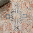 thumbnail image 6 of SAFAVIEH Silverado Sebastian Medallion Polyester Area Rug, Rust/Blue, 6'4" x 6'4" Round, 6 of 8