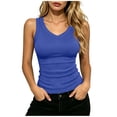 thumbnail image 2 of Axiiglly Ribbed Tank Tops for Women V Neck Sleeveless Knit Casual Basic Slim Tanks, S-5XL, 2 of 7
