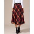thumbnail image 4 of DARING DIVA Women's Vintage Plaid A-Line Work Long Maxi Skirt XX-Large Brown Red, 4 of 6
