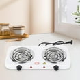 thumbnail image 6 of Double Burner Cooktop Compact for Home, Travel, Outdoor Activities Power Indicator Lights 2000W Adjustable Temperature Knob Electric Cooktop, 6 of 8