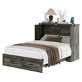 thumbnail image 6 of Miekor Furniture Murphy Bed Cabinet Full Size with Charging Station, Multi-Functional Foldable Platform Bed with 1 Large Storage Drawer for Guest Room, Small Bedroom, Rustic Gray MK0134, 6 of 12