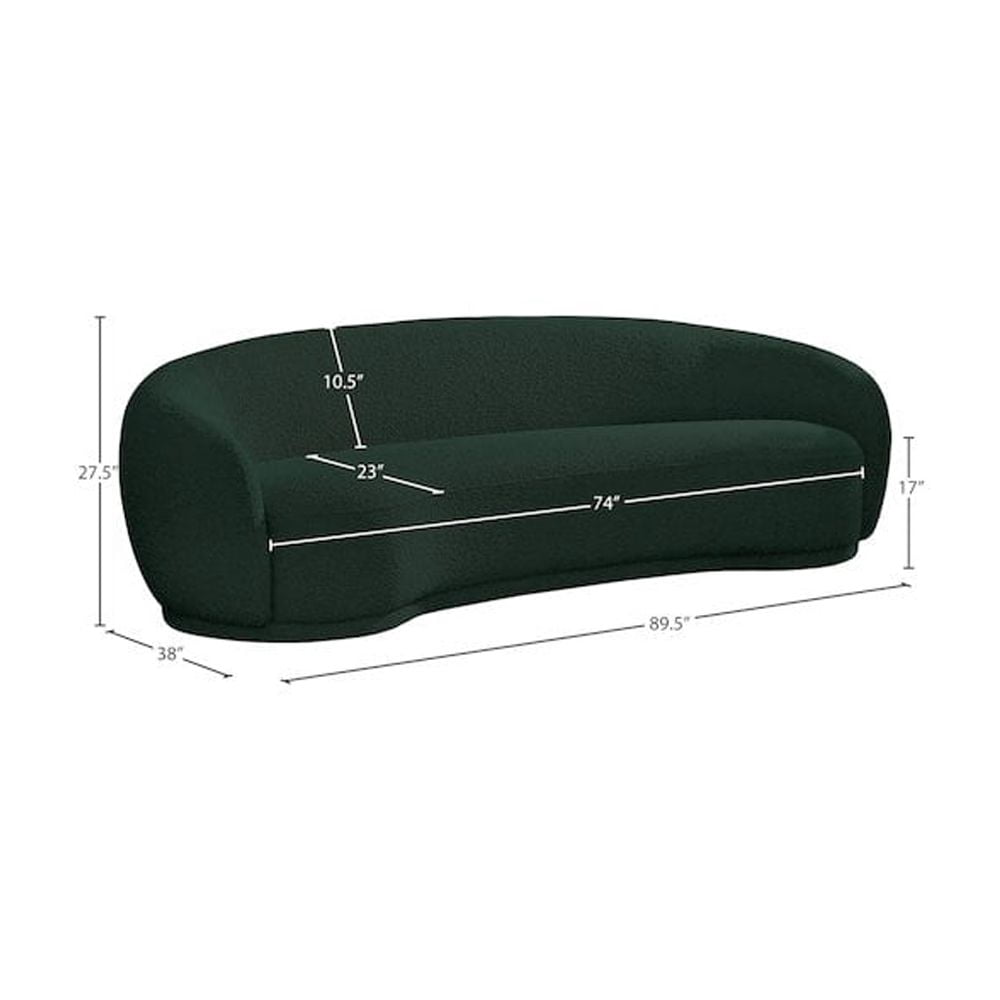 Meridian Furniture Hyde Green Boucle Fabric Sofa